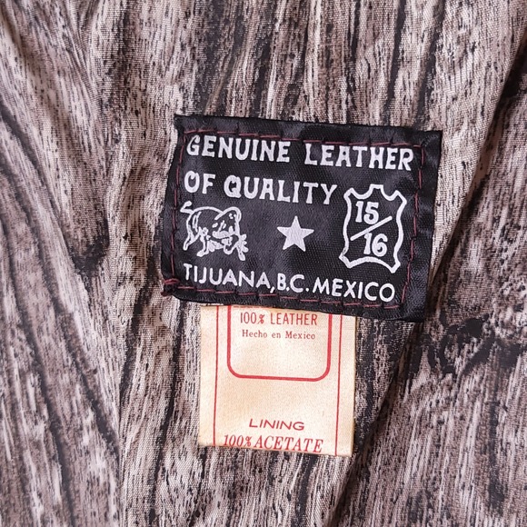 Vintage 70s Two Tone Brown Patchwork Suede Leather Western Belted Jacket 15/16 - Picture 4 of 9